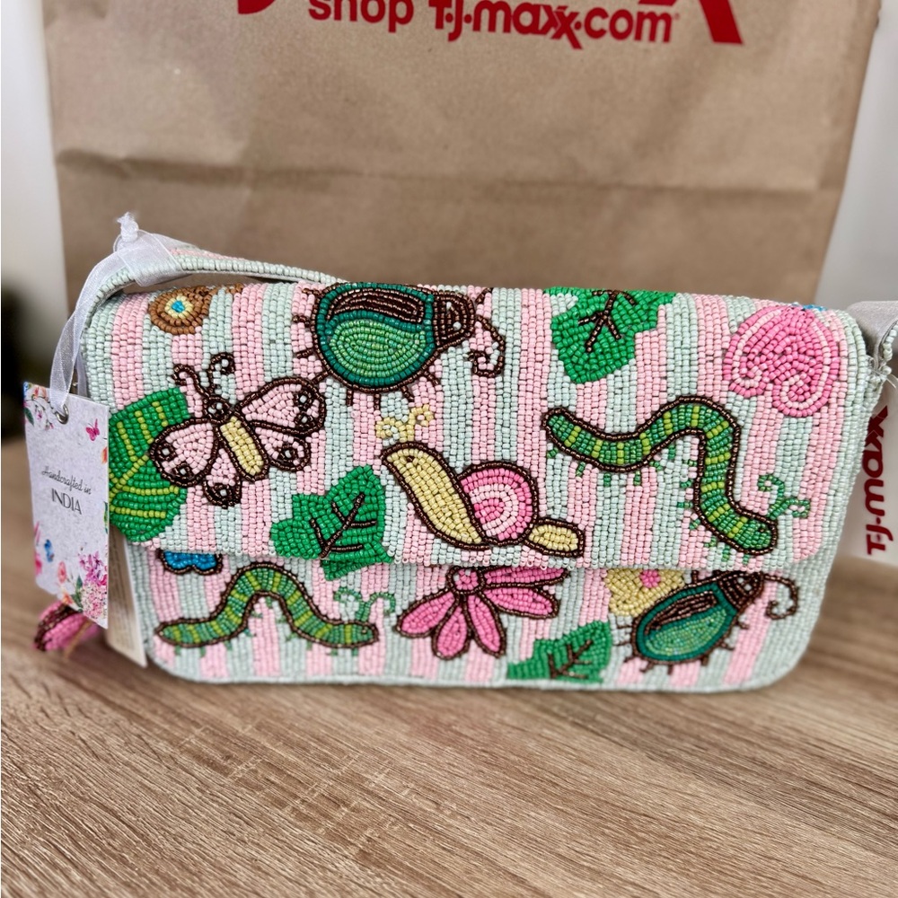 Viral TikTok Beaded Insect Bug Handbag Purse NWT